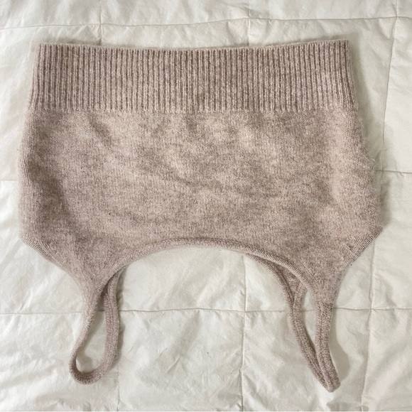 REFORMATION Varenne 100% recycled cashmere scoop neck cropped tank top - beige - Picture 3 of 8